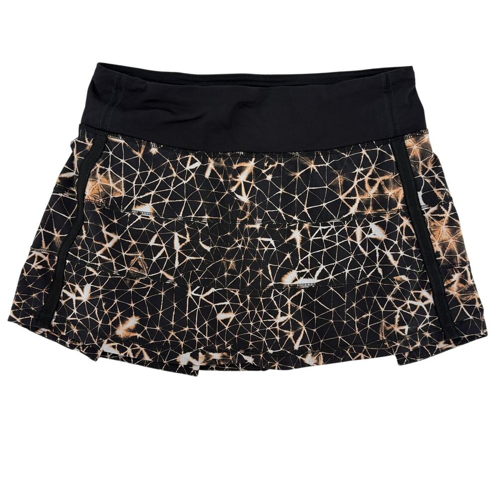 Lululemon Pace Rival Skirt II Sugar Crush Multi Black Skort Size 4 Tennis Skirt